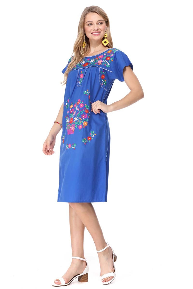 unik Embroidered Traditional Mexican Dress Size S-M-L-XL-2XL-3XL